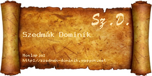 Szedmák Dominik névjegykártya